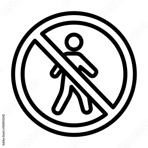No Trespassing Vector Line Icon Design