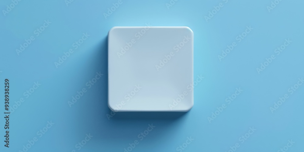 A modern square light switch on a light blue background design showcases minimalism in contemporary home decor A modern square light switch on a light blue background design showcases minimalism in contemporary home decor