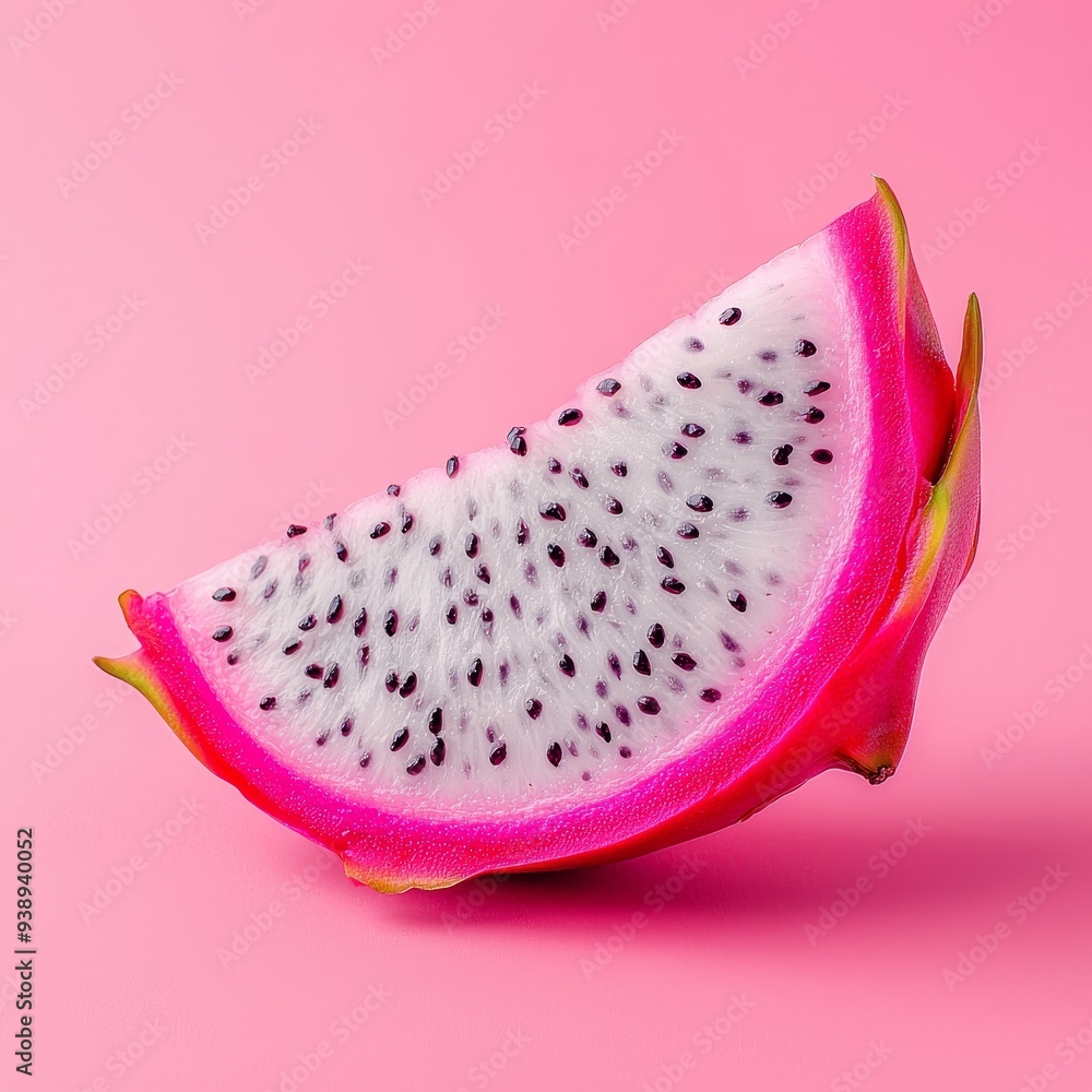 Sliced Dragon Fruit on Pink Background with Vibrant Colors and Tropical Vibe Sliced Dragon Fruit on Pink Background with Vibrant Colors and Tropical Vibe