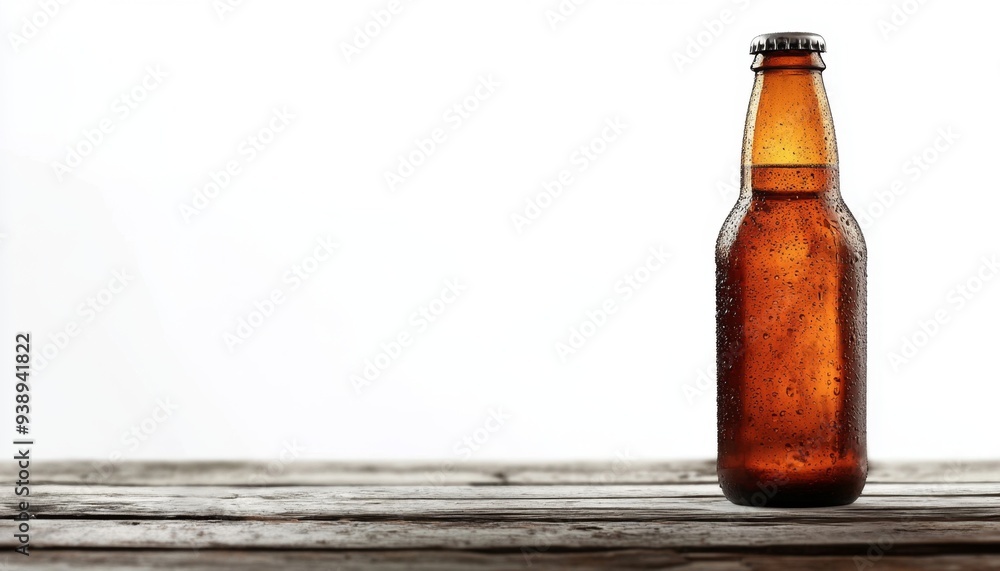 Minimalist Beer Bottle on White Background: Abstract Representation of Oktoberfest, Nightlife, and Bar Culture. Elegant Design for Beverage Marketing and Advertising. Stylish Composition Celebrating W Minimalist Beer Bottle on White Background: Abstract Representation of Oktoberfest, Nightlife, and Bar Culture. Elegant Design for Beverage Marketing and Advertising. Stylish Composition Celebrating W