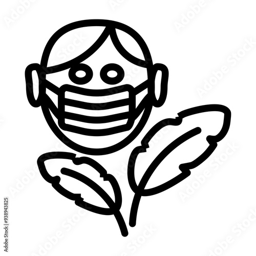 Seasonal Allergies Vector Line Icon Design