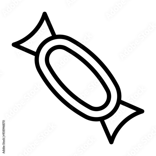 Candy Throw Vector Line Icon Design