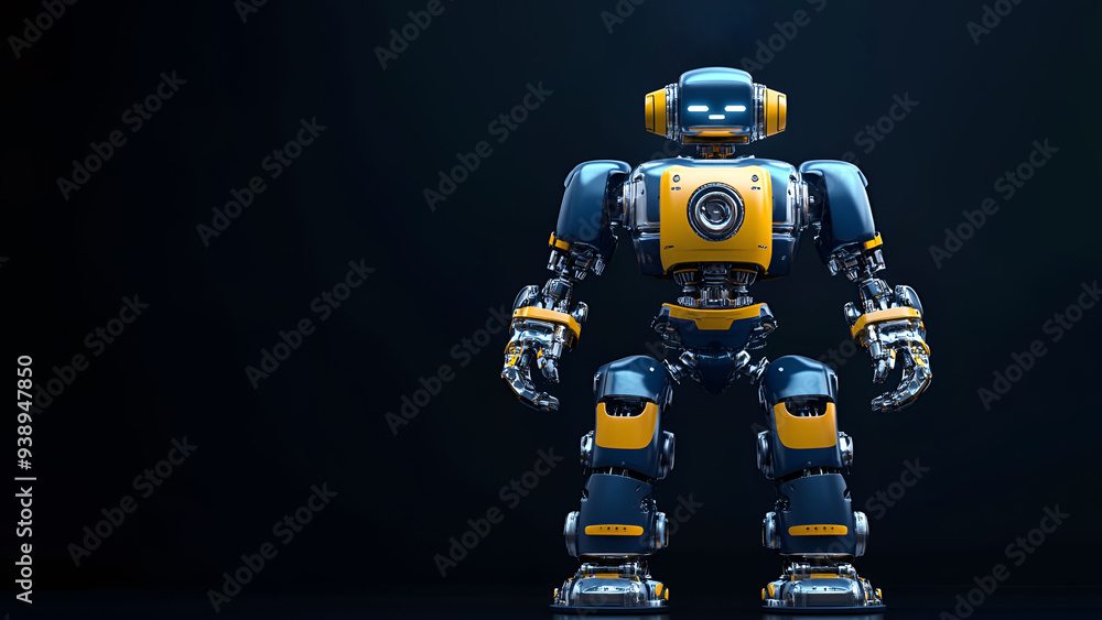 Futuristic robot mechanical body design in a dark background. Futuristic robot mechanical body design in a dark background.