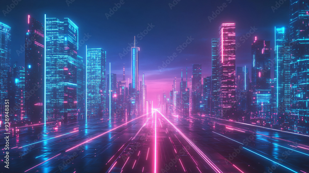 Neon Cityscape. Neon Cityscape.
