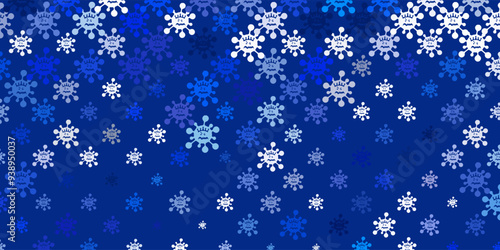 Light BLUE vector backdrop with virus symbols.