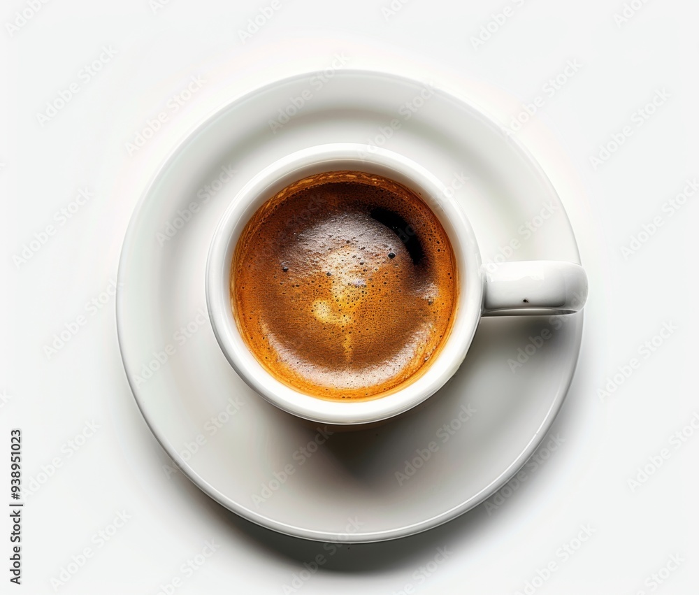 one cup with espresso coffee on a white background one cup with espresso coffee on a white background