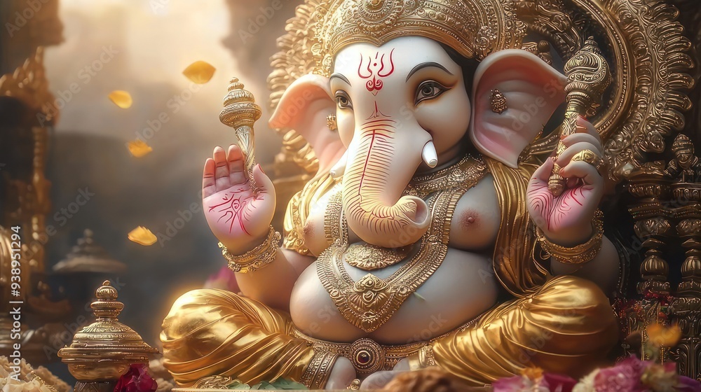 Fototapeta premium Lord Ganesha, Generative AI