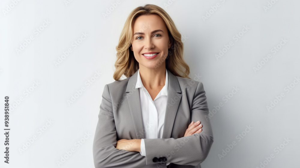 A portrait of an attractive smiling female business professional in her late thirties, standing with arms crossed and looking at the camera.
A portrait of an attractive smiling female business professional in her late thirties, standing with arms crossed and looking at the camera.