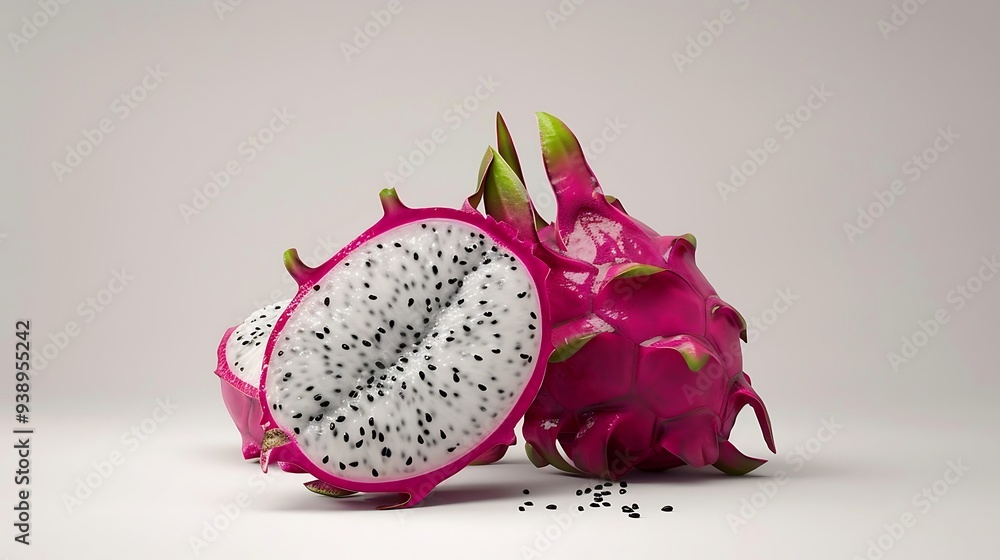 Pattern of dragon fruit isolated on white background Pattern of dragon fruit isolated on white background