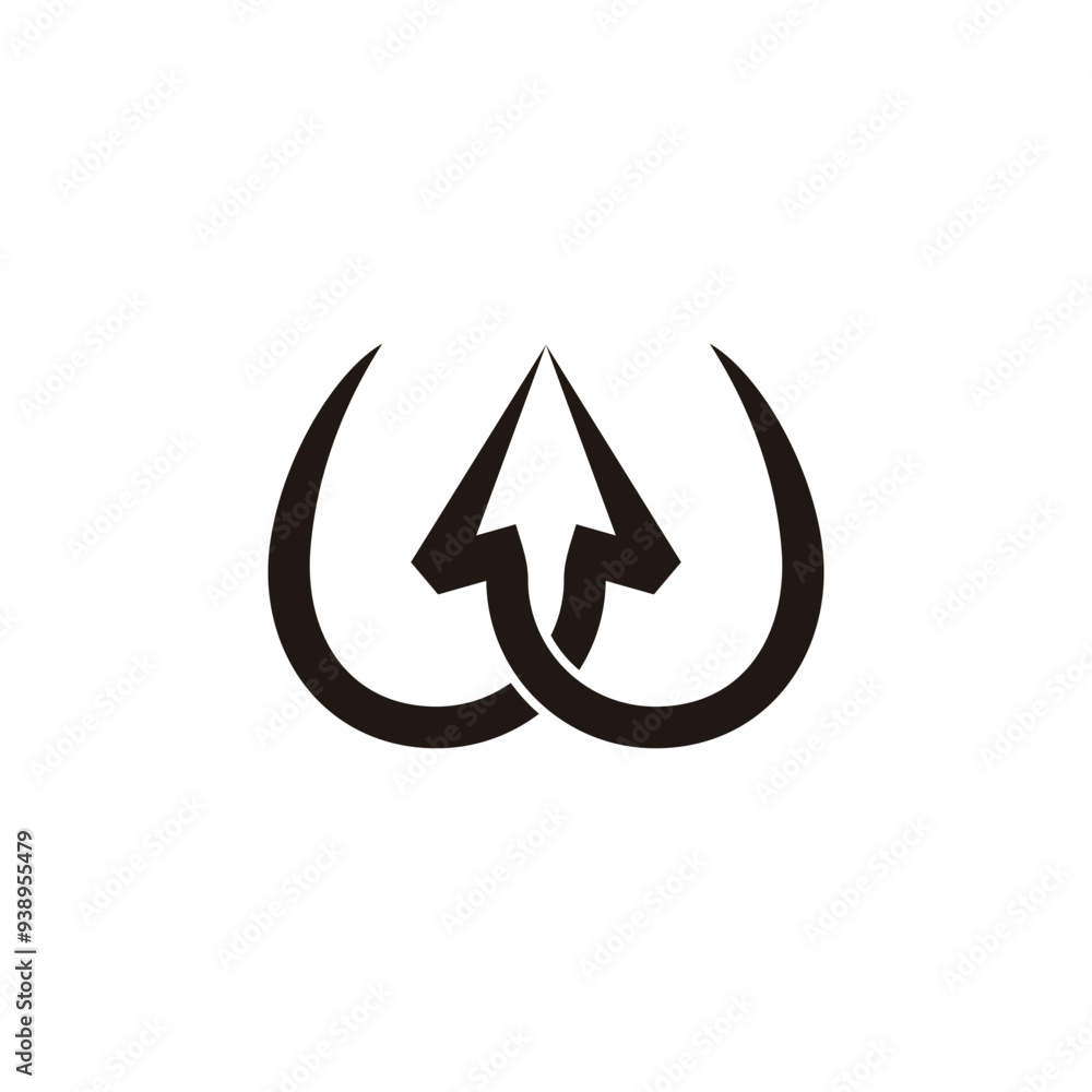 letter w arrow up linked curves simple logo vector letter w arrow up linked curves simple logo vector