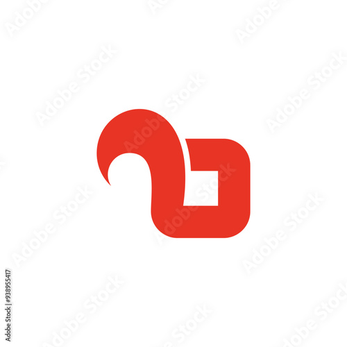 letter b squirrel tail symbol logo vector
