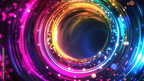 Abstract circular design background. Abstract background of circular design with colorful glowing lights