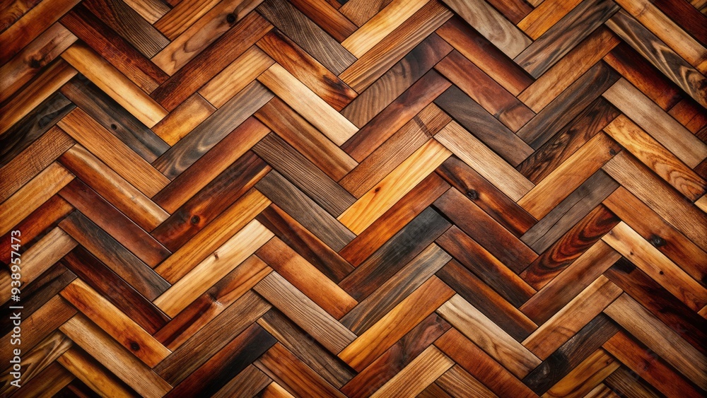 Richly toned wooden planks arranged in a classic herringbone pattern, creating a luxurious and sophisticated textured background with warm, earthy undertones. Richly toned wooden planks arranged in a classic herringbone pattern, creating a luxurious and sophisticated textured background with warm, earthy undertones.