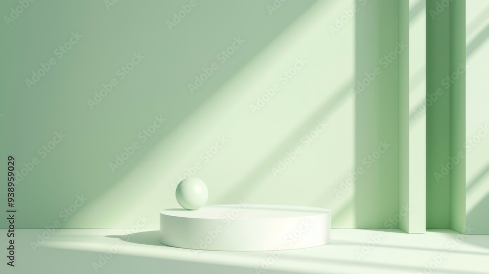 white and green round corner cube pedestal or stand podium. Vector abstract studio room geometric platform design. Minimal wall scene for cosmetic Products showcase, Promotion display. white and green round corner cube pedestal or stand podium. Vector abstract studio room geometric platform design. Minimal wall scene for cosmetic Products showcase, Promotion display.