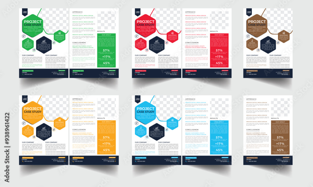 Project Analysis Flyer Case study flyer template for corporate business project with company ...