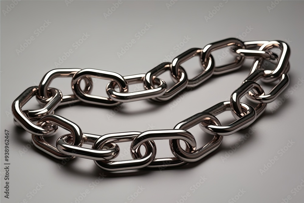 Obraz premium Three-Dimensional Metallic Chain in a Fluid Abstract Motif