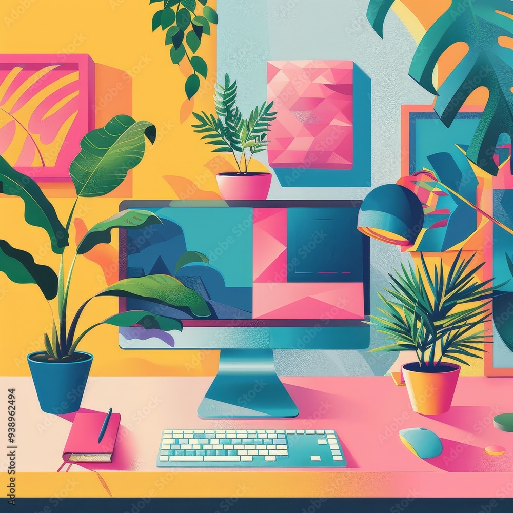 Artistic abstract design for a web development services page, combining ...