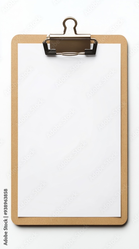A blank clipboard writing board on a white background, simple A blank clipboard writing board on a white background, simple