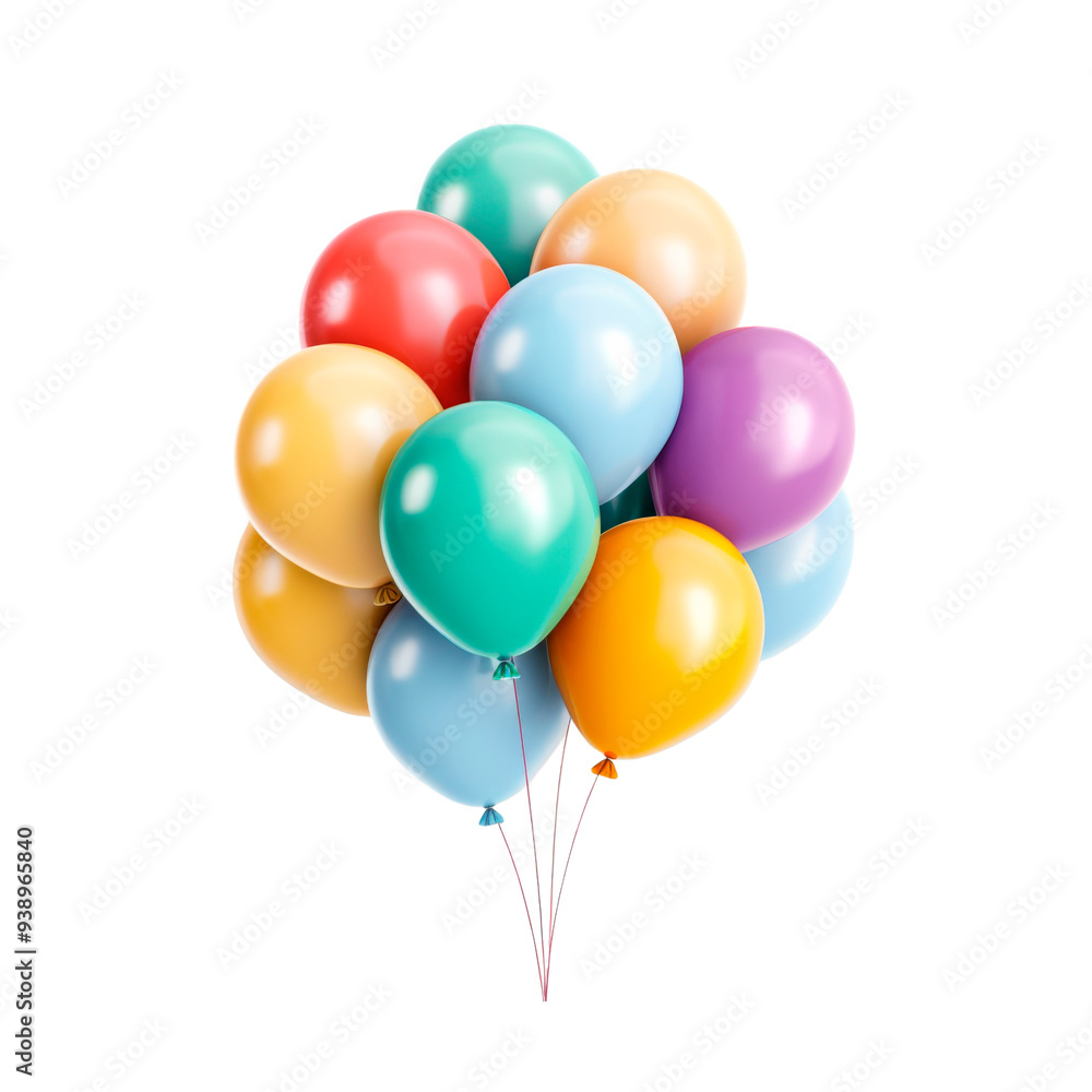 A bunch of colorful balloons on a transparent background. Perfect for birthday parties, celebrations, and festive events. Ideal for use in event planning, party supplies marketing, and promotional mat A bunch of colorful balloons on a transparent background. Perfect for birthday parties, celebrations, and festive events. Ideal for use in event planning, party supplies marketing, and promotional mat