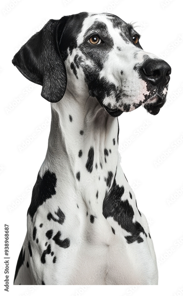 PNG Elegant Dalmatian posed against a white background PNG Elegant Dalmatian posed against a white background
