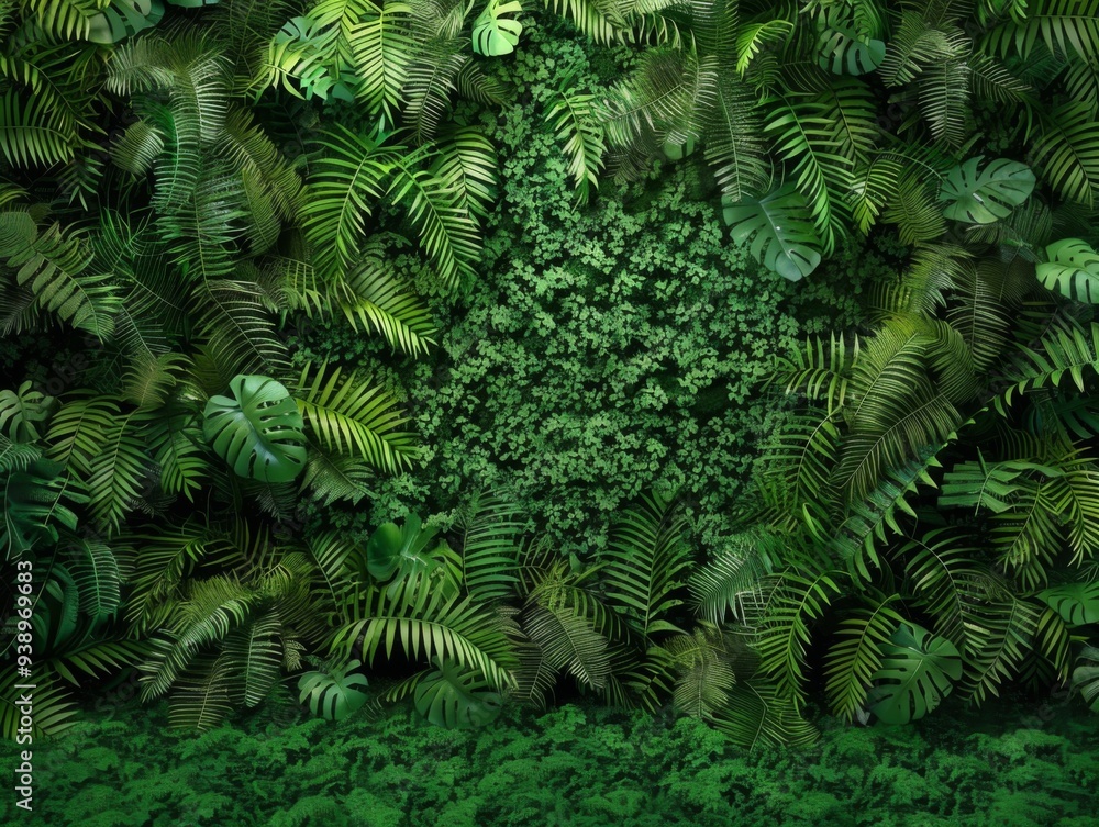 background is a wall of greenery surrounded by green ferns background is a wall of greenery surrounded by green ferns