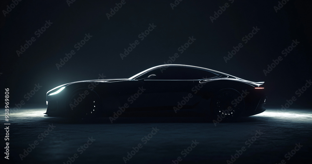 Black Sports Car Silhouette.