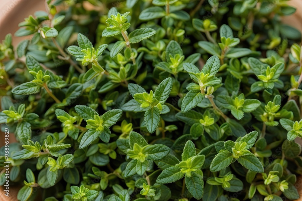 Vibrant Green Thyme Leaves with Subtle Aroma for Culinary Garnish and Flavorful Seasoning Vibrant Green Thyme Leaves with Subtle Aroma for Culinary Garnish and Flavorful Seasoning