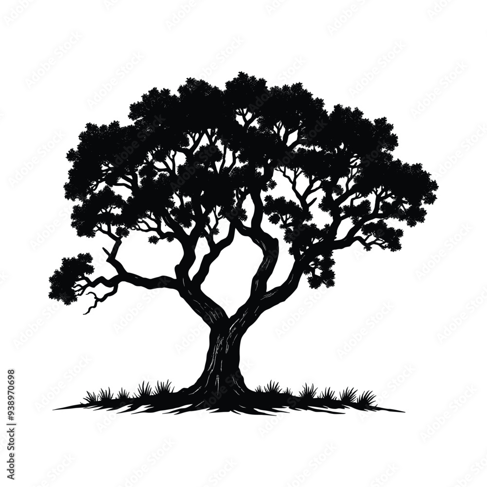 Obraz premium Artistic Silhouette of a Twisted Tree