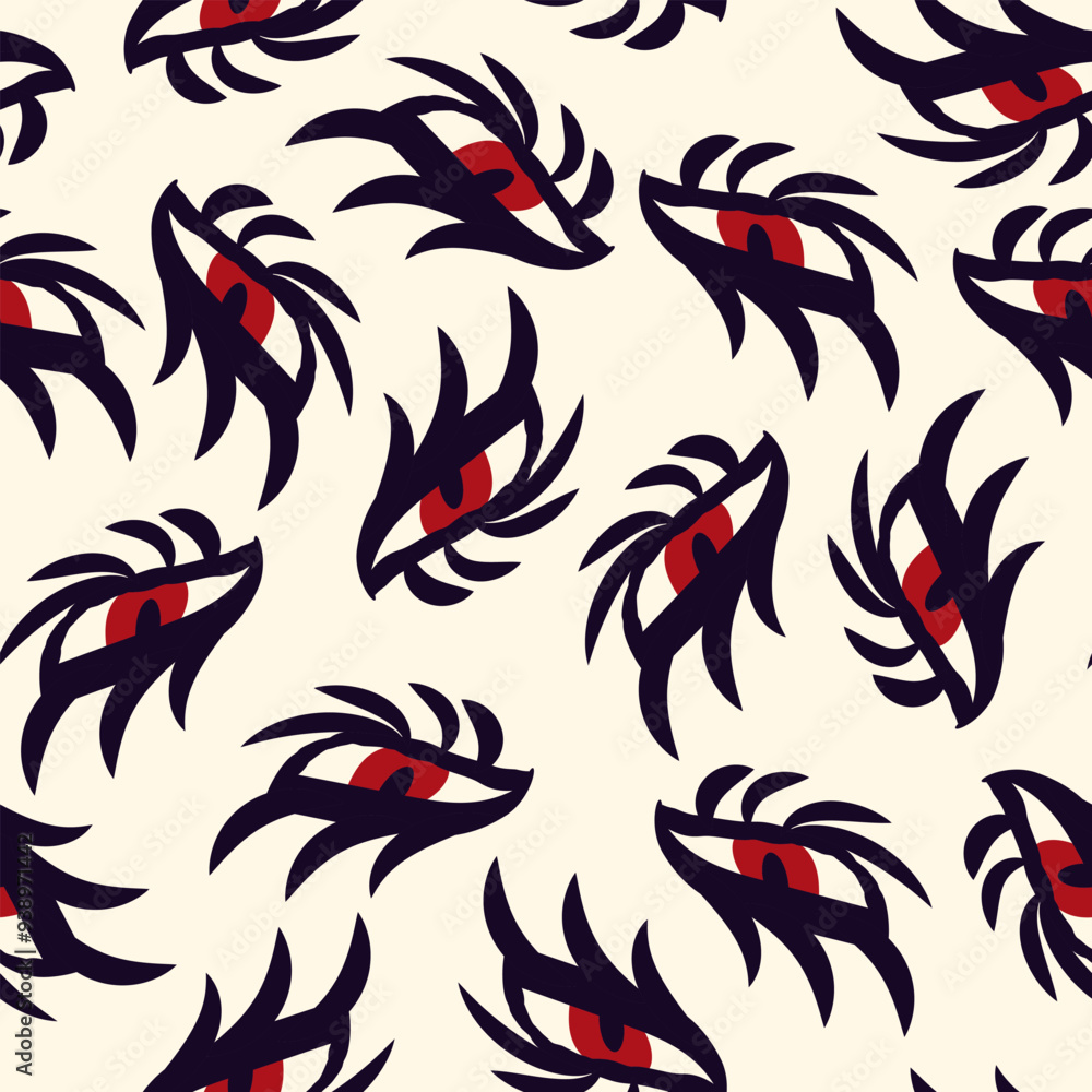 Ethnical magical mystical eyes seamless pattern. Vector illustration in doodle style Ethnical magical mystical eyes seamless pattern. Vector illustration in doodle style