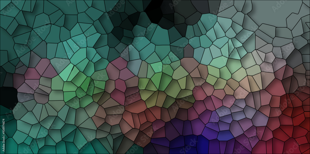 3D Abstract Seamless Multicolor Broken Stained-Glass Geometric Retro Tiles Pattern and Quartz Crystal Voronoi Diagram Background for Website, Fabric Printing, Brochures, Luxury/Premium Packaging 3D Abstract Seamless Multicolor Broken Stained-Glass Geometric Retro Tiles Pattern and Quartz Crystal Voronoi Diagram Background for Website, Fabric Printing, Brochures, Luxury/Premium Packaging