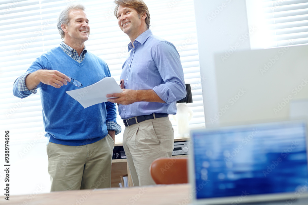 Paperwork, meeting and business men in office for teamwork, planning and financial report. Collaboration, corporate and manager and worker with documents for project, budget review and consulting Paperwork, meeting and business men in office for teamwork, planning and financial report. Collaboration, corporate and manager and worker with documents for project, budget review and consulting