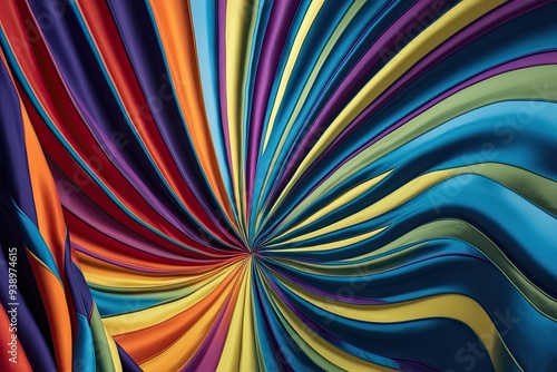 Wallpaper Mural Vibrant 3D Contoured Line Tapestry with Engaging Color Patterns Torontodigital.ca