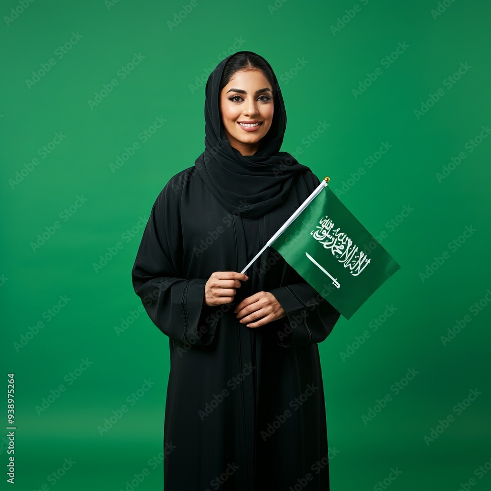 Saudi man holding Saudi Arabia flag isolated on dark background, celebration saudi national day or flag day, foundation day. Saudi man holding Saudi Arabia flag isolated on dark background, celebration saudi national day or flag day, foundation day.