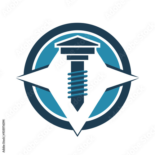 A minimalist logo featuring a screw and bolt, representing precision and mechanical work in construction