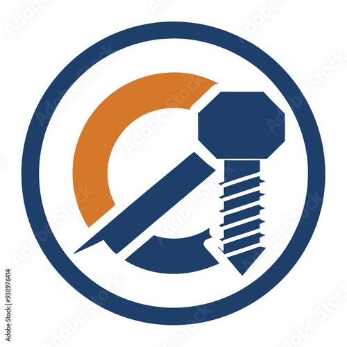 A minimalist logo featuring a screw and bolt, representing precision and mechanical work in construction