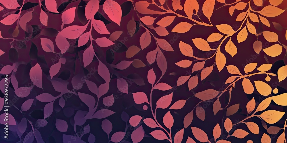 Colorful Leaf Patterns on Dark Background Colorful Leaf Patterns on Dark Background