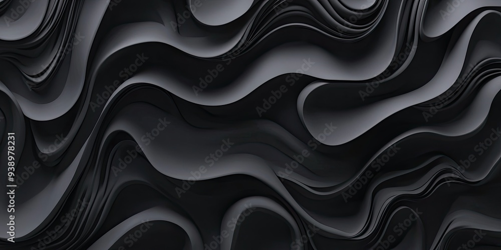Abstract Black Waves with Smooth Textures Abstract Black Waves with Smooth Textures
