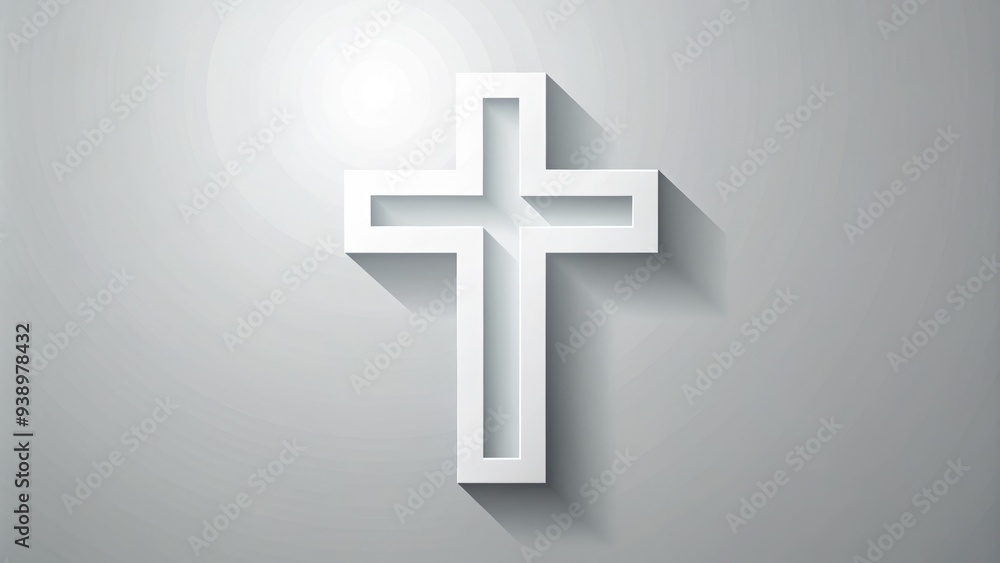 Obraz premium Vector Illustration Of A Simple Cross Shape With Gradients And Shadows, Suitable For Various Design Projects And Religious Or Spiritual Contexts.