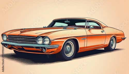 Old Vintage Car Illustration: Timeless Corvette Art