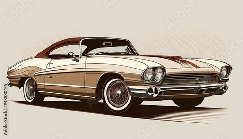 Old Vintage Car Illustration: Timeless Corvette Art