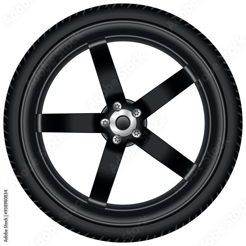 Alufelge, Rad, Sommerreifen, Reifen, Auto, Tuning, Sport - Vektor Design, Icon