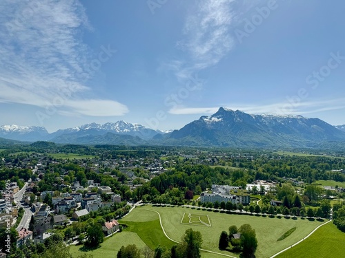 landscape with mountains and clouds