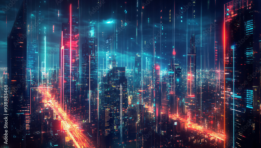 Neon Cityscape. Neon Cityscape.