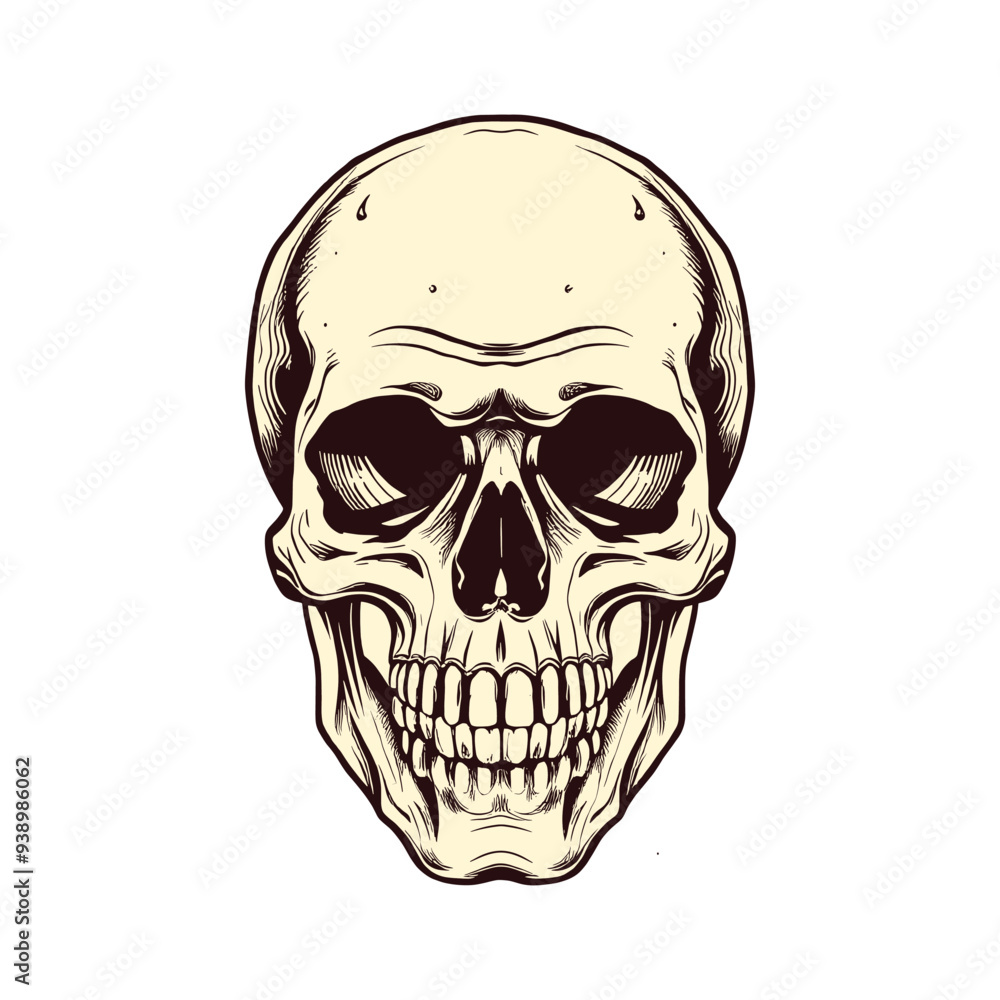 Fototapeta premium Frontal View of a Classic Human Skull
