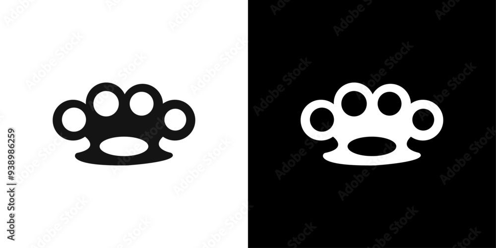 brass knuckless icon Flat fill set collection brass knuckless icon Flat fill set collection