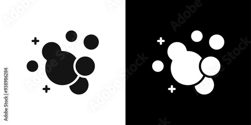 Bubbles and foam icon Flat fill set collection