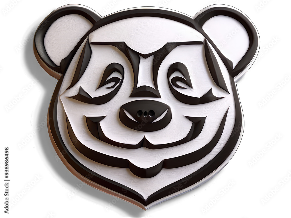 3d illustration of bear face logo isolated on transparency background PNG 3d illustration of bear face logo isolated on transparency background PNG