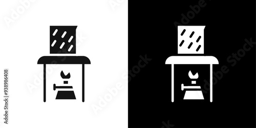 burner boiling chemical icon Flat fill set collection
