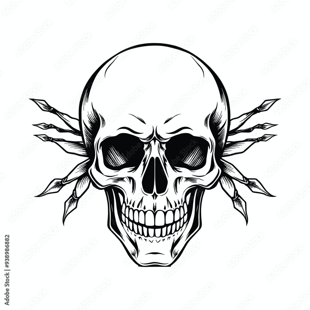 Intricate Skull Design with Spikes Intricate Skull Design with Spikes
