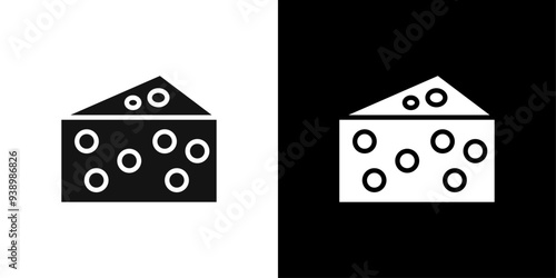 cheese icon Flat fill set collection